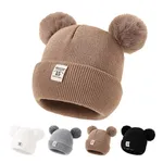 Bonnet en tricot avec pompon pour enfants chapeaux chauds pour bébés chapeau pour enfants