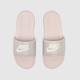Nike victori one sandals in white & pink