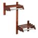 CSL TJFADA-60 60" Wall Mount Commercial Coat Rack w/ 1" Zinc Plated Rod & Mahogany Hardwood Brackets, Brown