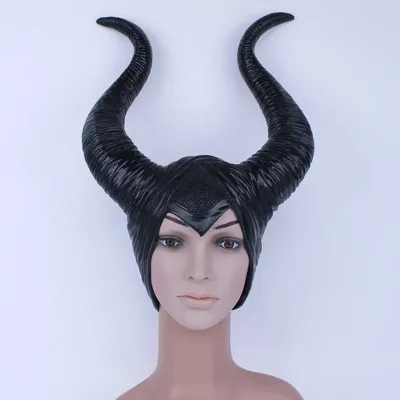 trendige echte Latex Maleficent Hörner Erwachsene Frauen Halloween Party Kostüm Jolie Cosplay Image
