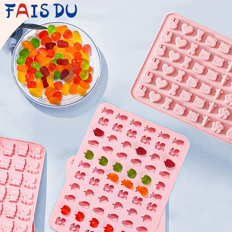 FAIS DU Mini Cartoon Süßigkeiten Fondant Formen Gummibärchen Tier Silikon Schokolade Form Kuchen Keks Backform Kuchen Dekorieren Werkzeuge Image