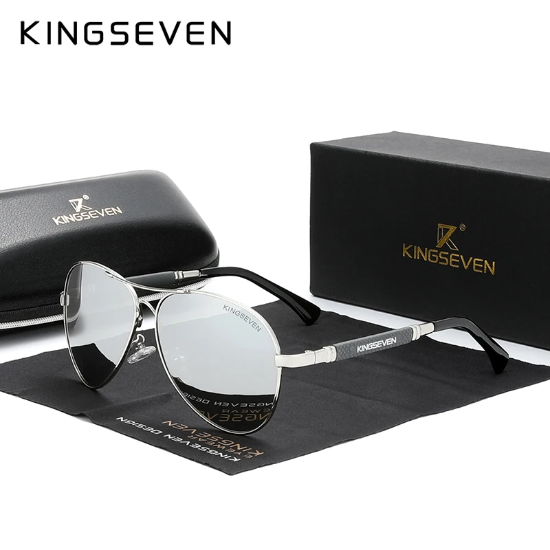 KINGSEVEN Neue Trend Qualität Titan Legierung männer Sonnenbrille Polarisierte sonnenbrille Frauen Pilot Spiegel Brillen Oculos de sol Image