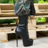 BERZIMER Frauen Waden Stiefel Plattform Runde Kappe Schuhe Spitze Seite Zip Dünne High Heels Booties Damen Schuhe Frau Große Größe 41 43 45 52