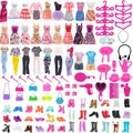 65 pz/set Barbies vestiti per bambole scarpe accessori borse appendini per bambole da 11.8 pollici