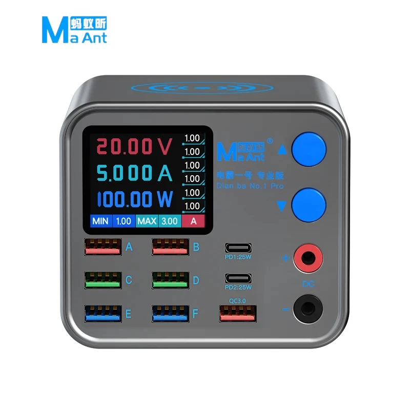 Maant Powermaster One Pro Multi-Port-Schnellladestation für die Reparatur von Mobiltelefonen und Computern. Ladestationswerkzeug Image