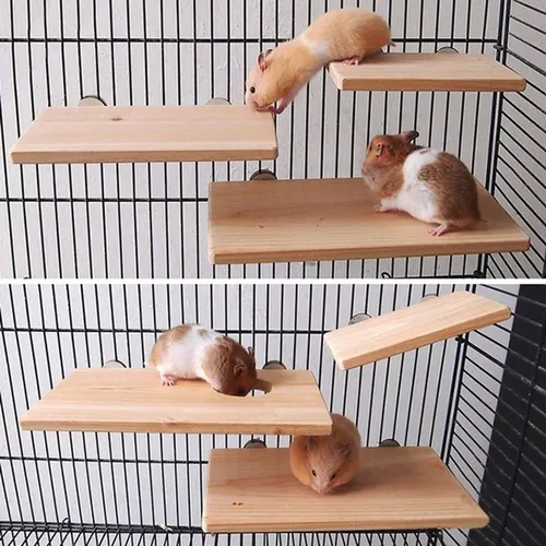 Haustier Holz stehen Plattform Vogel Spielzeug Papagei Rack Hamster Zubehör Rennmäuse Mäuse