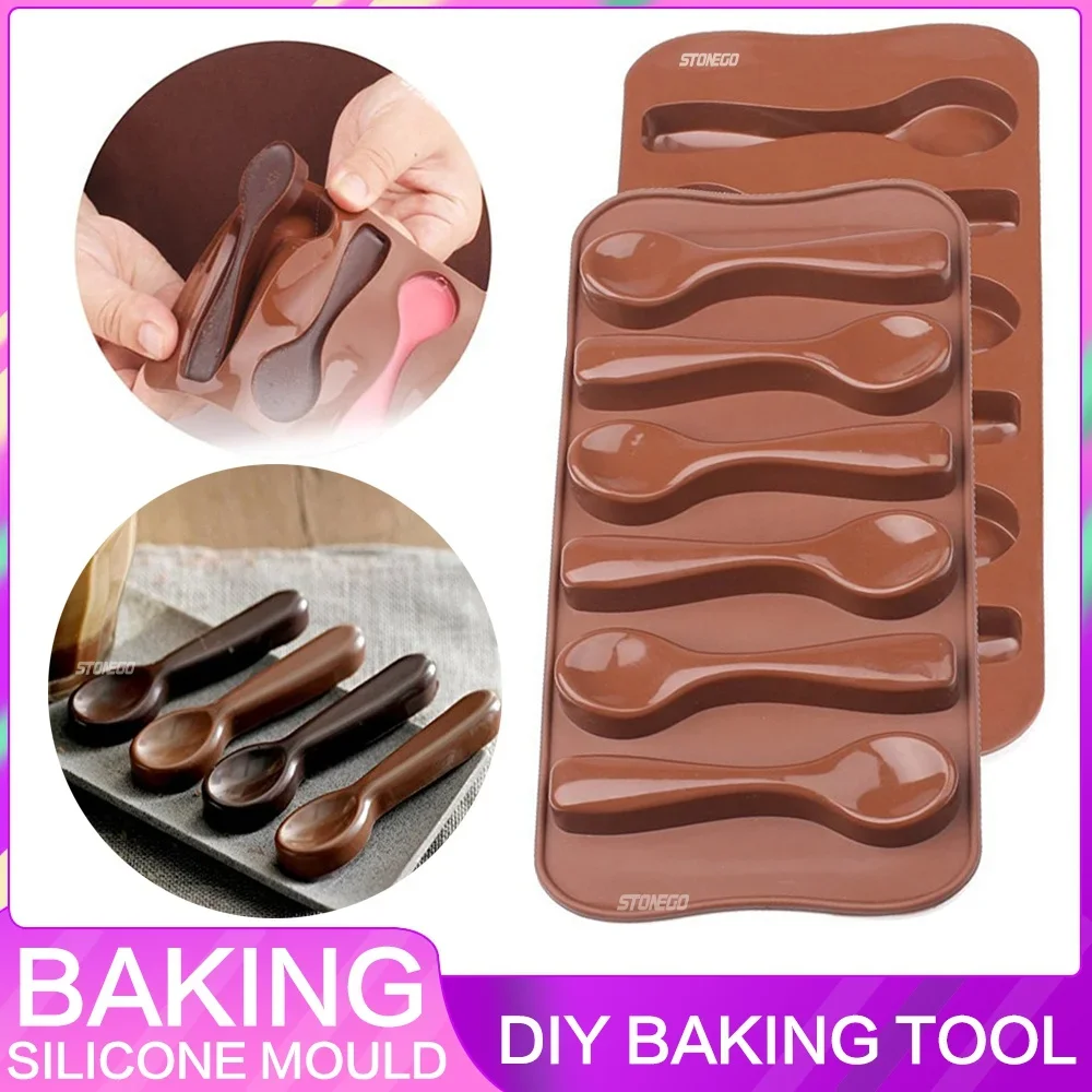 JJYY Nette Kuchen Form Gute Qualität DIY Schokolade Sechs Löffel Form Form Silikon Backen Kuchen Dekorieren Topper Süßigkeiten Image