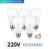 5 teile/los LED-Lampe E27 E14 LED-Lampe 3W 6W 9W 12W 15W 18W 20W Lampara Lampada LED-Glühbirnen 220V