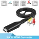 Adattatore cavo composito AV/RCA CVBS a HDMI (maschio) convertitore Audio Video 1080P Mini AV2HDMI