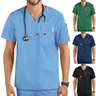 Männer Krankenhaus Kurzarm Uniform Pflegeperson Tops Bluse Healthcare Klinik Arbeits Nurse T-shirt