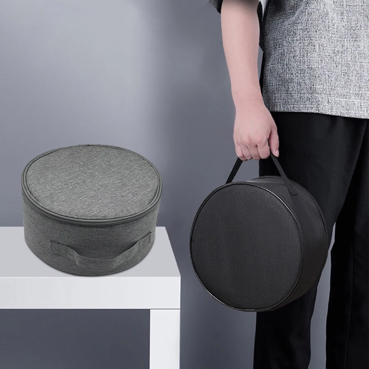 Aufbewahrung tasche für Teleskop ventilatoren Große Lüfter handtasche Wasserdichtes Falt ventilator gehäuse mit doppeltem Reiß verschluss Image