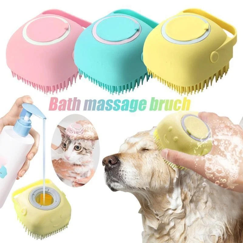 Haustier reinigung Wasch bad Massage bürste weiche Sicherheit Silikon Haustier zubehör für Hunde Katzen Werkzeuge Haustier produkte Image