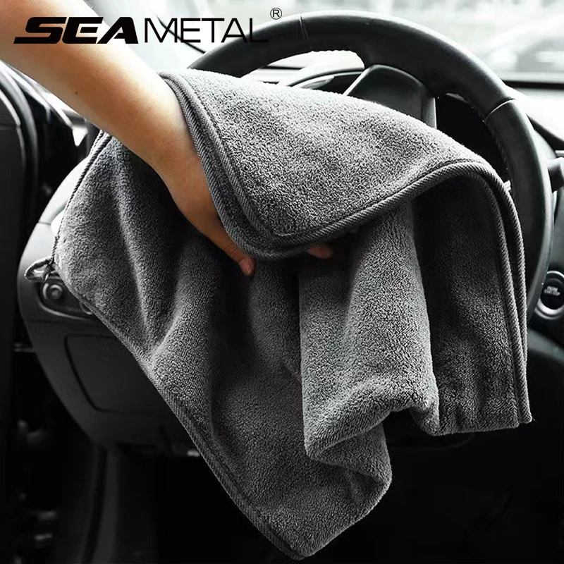 Seametal Auto waschanlage Mikro faser tuch High-End-Auto Reinigung Trocken tuch Saum Lappen Handtücher für die Auto pflege Detail lierung Wasch zubehör Image
