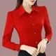 Rotes Damen hemd Langarm bluse Herbst Damen hemden und Blusen koreanische Mode schlankes Business