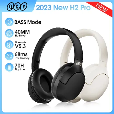 QCY H2 Pro Drahtlose Kopfhörer Bluetooth 5,3 Kopfhörer HIFI 3D Stereo Headset BASS Modus Gaming Ohrhörer Over the Ear Kopfhörer 70H