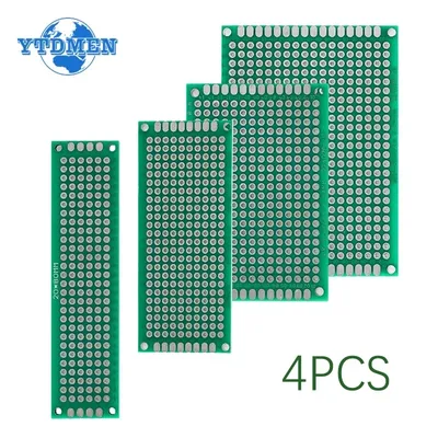 4 pz/lotto scheda PCB scheda prototipo verde bifacciale PCB Kit elettronico fai da te 2x8cm 3x7cm