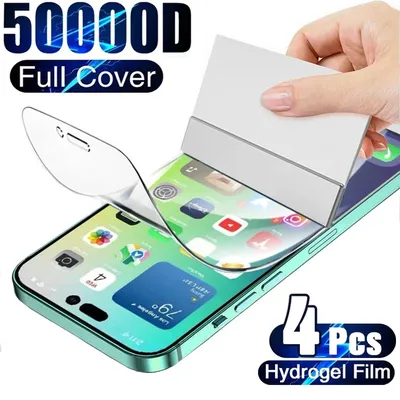 4PCS Hydrogel Film Volle Abdeckung Für iPhone 11 12 13 14 Pro Max Screen Protector Für iPhone 14 8 7 Plus XR XS MAX Bildschirm Schutz