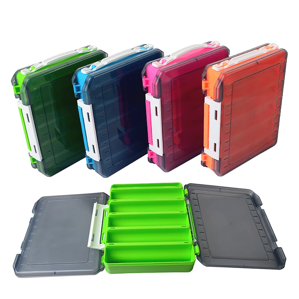 Doppelseitige Angeln Box Angeln Zubehör Köder Haken Lagerung Box Angelgerät Organizer Box Fächer Köder Köder Haken St Image