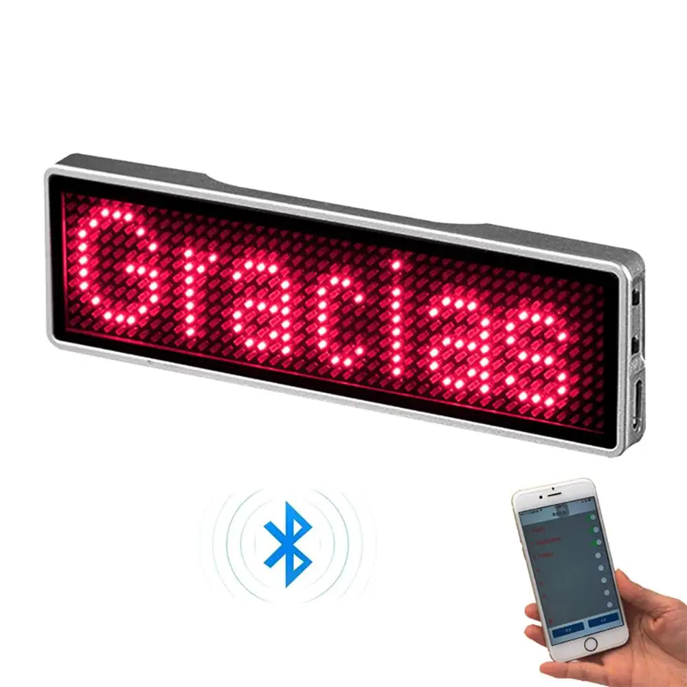 Bluetooth LED Namensschild DIY programmierbare Scrolling Message Board Mini LED Display HD Text Ziffern Muster Display Image