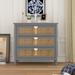 3 Drawer Cabinet, Natural Rattan, American Style Cabinet for Bedroom, Living Room, Study