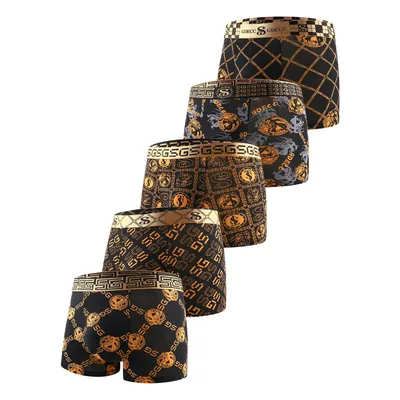 Herrenunterwäsche, spurlos, antibakteriell, atmungsaktiv, schnell trocknend, Trenddruck, Sommer-Boxershorts für Jungen im dünnen Stil Image