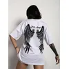 Blessyuki Gothic Druck Baumwolle T Shirts Frauen Sommer Casual Vintage Oansatz Plus Größe Paar