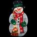 17.5" Lighted Snowman with Broom Christmas Window Silhouette