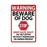 1 pz attenzione al cane Mtal segno di latta per recinzione avvertimento attenzione al cane non