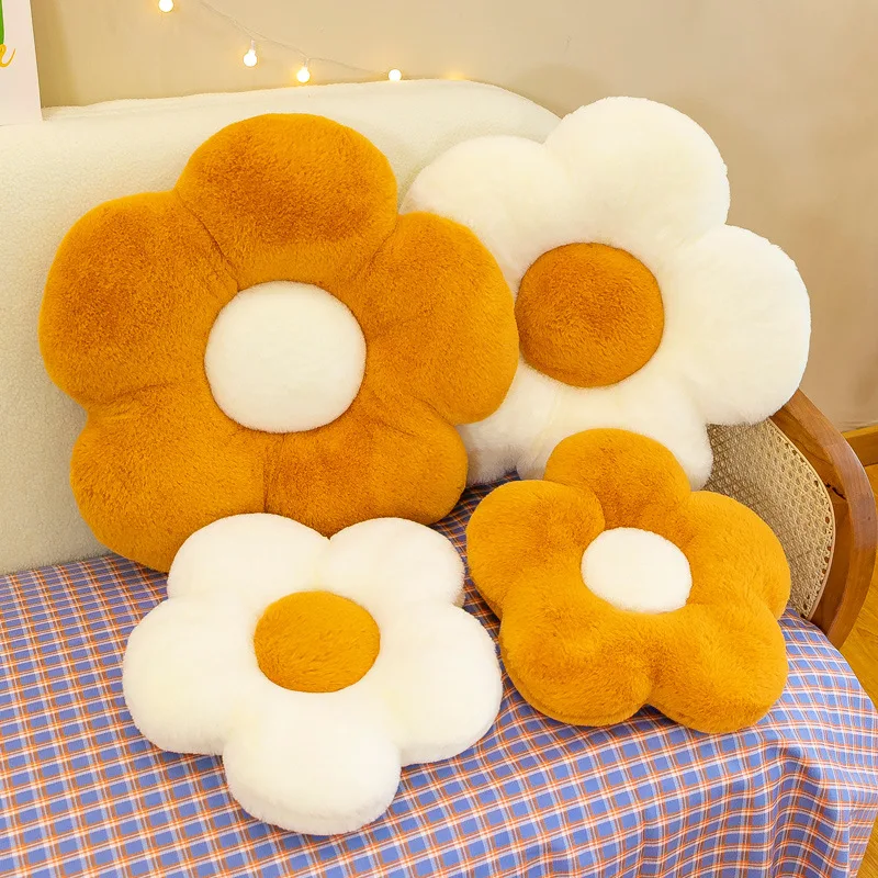 50cm ausgestopfte Gänseblümchen Blume Sitzkissen Sonnenblumen form Kinder Mädchen Schlafzimmer Sitzkissen Büroraum Dekor Sofa kissen Plüschtiere Image