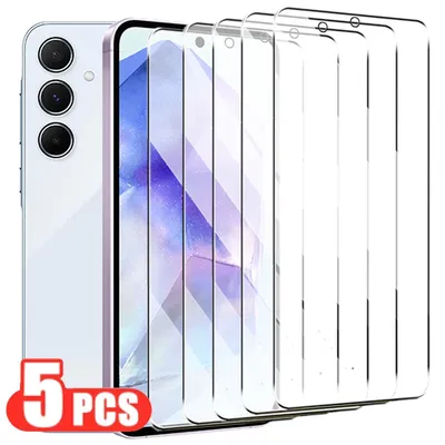 5PCS Gehärtetem Glas Für Samsung Galaxy A55 A54 5G A35 A14 A24 A34 M14 M54 Screen Protectors für Samsung A52 a52S A53 A33 A32 A12