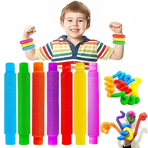 8-24 stücke Pop Röhren bunte Teleskop Zappeln Spielzeug sensorisches Spielzeug für Stress Angst