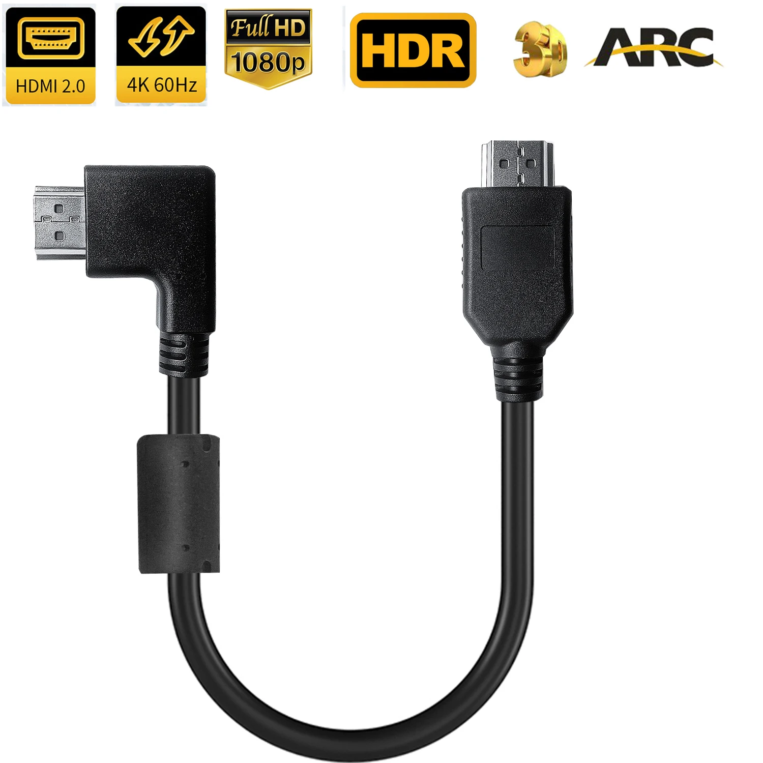 Cavo HDMI angolato 4K 60Hz Cavo corto HDMI 2.0 Cavo adattatore HDMI 2.0 con 4K HDR HDMI Earc CEC per TV BOX PS5 Xbox HDTV