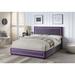 Upholstered Queen Size Platform Bed with LED Lights, Storage Bed with 4 Drawers, Fabric