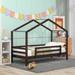 House-Shaped Twin Over Twin Bunk Bed with Slide, Ladder, Full-Length Guardrails - Sleep Space, Integrated Safety