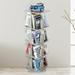 4-sided Revolving Media Storage Bookcase Rotating Bookshelf