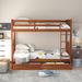 Wood Twin-Over-Twin Bunk Bed with Ladders & 2 Storage Drawers