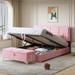 2-Pieces Bedroom Sets, Upholstered Platform Bed with Storage System, Storage Ottoman