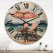 Designart "Beach Chairs Dream III" Nautical & Beach Oversized Wood Wall Clock