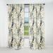 Designart "Exotic Grey And White Flowers Pattern" Floral Blackout Traditional Curtain, Floral Panel