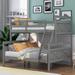 Twin Over Full Wood Bunk Bed w/ Ladder, Convertible to 2 Separated Bedframe for Kids Teens Adults Bedroom, No Box Spring Needed