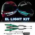 2 In 1 casco moto Light Bar Shark Style Strip LED Night Warning Signal Light Strip Cold Waterproof