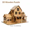 Modello di Puzzle in legno 3D GamesCozy Cottage casa in legno meccanica fatta a mano fai-da-te per