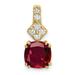 14K Lab Grown Diamond Created Ruby Pendant