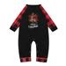 Virmaxy Christmas Pajamas for Family Matching Pjs Two-piece Set With Baby Toddler Baby Merry Christmas Letter Printed Sleepwear Plaid Printed Blouse With Elastic Waist Pants Set Black 9-12Months