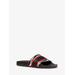 Michael Kors Gilmore Logo Tape and Printed Calf Hair Slide Sandal Red 10