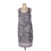 R&M Richards Casual Dress - Shift Scoop Neck Sleeveless: Gray Dresses - Women's Size 16
