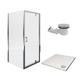 Aqualux Pivot Door Shower Enclosure and Tray Package - 900 x 900mm (6mm Glass)