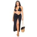 Plus Size Women's Pack N' Go Wrinkle-Resistant Sarong Skirt Cover Up by Swimsuits For All in Black (Size 10/12)