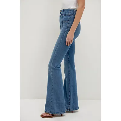 We The Free Jayde Flare Jeans at Free People in Sunburst Blue, Size: 31