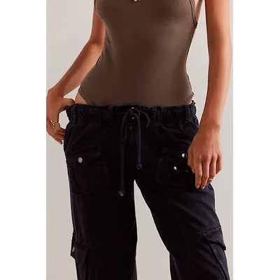 Tahiti Cargo Trousers at Free People in Jet Black, Size: Large